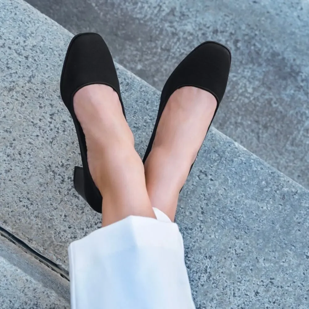 Aerosoles Casta Mid Heel Pump MSRP $89 Black Stretch Fabric Women's Size 9 - Picture 3 of 6